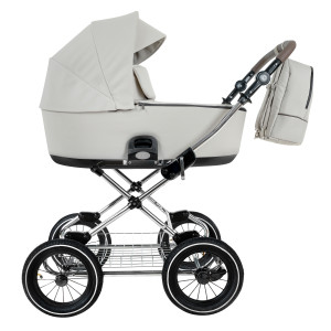 ROAN Коляска 2 в1 Bass Next Classic короб + прогулка Marzipan/Black/руч.Cappuccino(2 места)12d