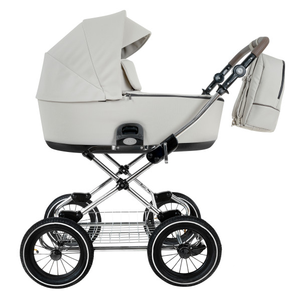 ROAN Коляска 2 в1 Bass Next Classic короб + прогулка Marzipan/Black/руч.Cappuccino(2 места)12d