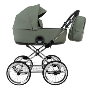 ROAN Коляска 1 в1 Bass Next Classic короб Sage Green/Black/руч.Black(2 места)14d