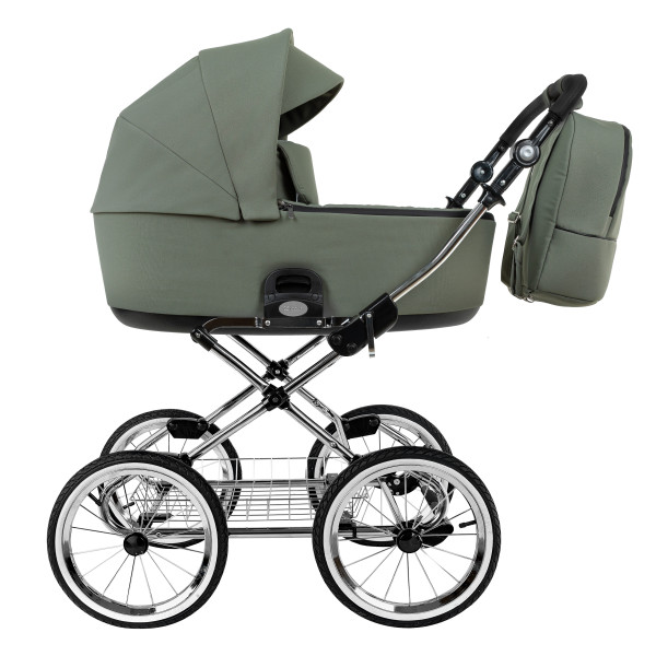 ROAN Коляска 1 в1 Bass Next Classic короб Sage Green/Black/руч.Black(2 места)14d