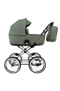 ROAN Коляска 2 в1 Bass Next Classic короб + прогулка Sage Green/Black/руч.Black(2 места)14d