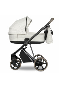 ROAN Коляска 2 в1 Sol короб + прогулка Pixel/Light/Nickel/руч.Cappuccino/к.Cappuccino(2 места)