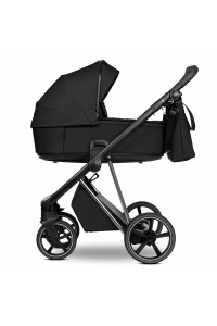 ROAN Коляска 2 в1 Sol короб + прогулка Caviar Black/Nickel/руч.Black/к.Black(2 места)