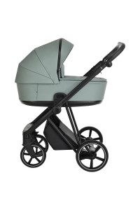 ROAN Коляска 2 в1 Sol короб + прогулка Кожа Misti Mint/Grey/руч. Серый(2 места)