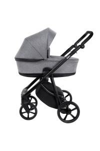 ROAN Коляска 2 в1 Esso короб + прогулка Grey/Black/руч.(2 места)
