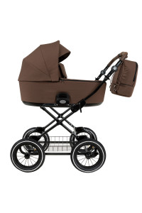 ROAN Коляска 2 в1 Bass Next Classic короб + прогулка Mocha Mousse/Black/руч.Cappuccino(2 места)12d