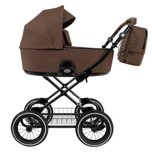 ROAN Коляска 2 в1 Bass Next Classic короб + прогулка Mocha Mousse/Black/руч.Cappuccino(2 места)12d