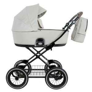 ROAN Коляска 1 в1 Bass Next Classic короб Marzipan/Black/руч.Cappuccino(2 места)12d