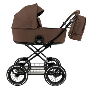 ROAN Коляска 1в1 Bass Next Classic короб Mocha Mousse/Black/руч.Cappuccino(2 места)12d