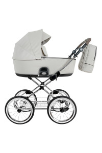 ROAN Коляска 1 в1 Bass Next Classic короб Marzipan/Black/руч.Cappuccino(2 места)14d