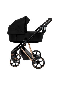 ROAN Коляска 2 в1 Sol Luxury короб + прогулка Raven/Rose Gold/руч.Черный(2 места)