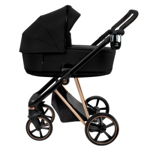 ROAN Коляска 2 в1 Sol Luxury короб + прогулка Raven/Rose Gold/руч.Черный(2 места)