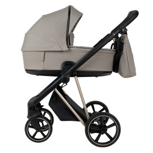 ROAN Коляска 2 в1 Sol короб + прогулка Hazel/Champagne/руч.Black/к.Black(2 места)