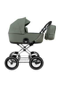 ROAN Коляска 2 в1 Bass Next Classic короб + прогулка Sage Green/Black/руч.Black(2 места)12d