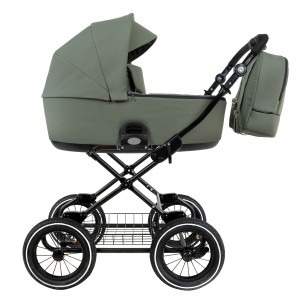 ROAN Коляска 1 в1 Bass Next Classic короб Sage Green/Black/руч.Black(2 места)12d