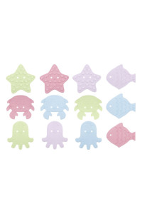 ROXY-KIDS Антискользящие мини-коврики для ванны SEA ANIMALS, SOFT COLORS.12  шт.