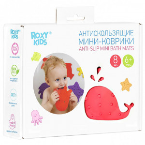 ROXY-KIDS Антискользящие мини-коврики для ванны. Цвета в ассортименте 8 шт