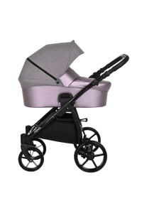 TUTIS Коляска 2 в1 NOVO короб + прогулка Кожа Lavender Metalic/Grey Reflective Print