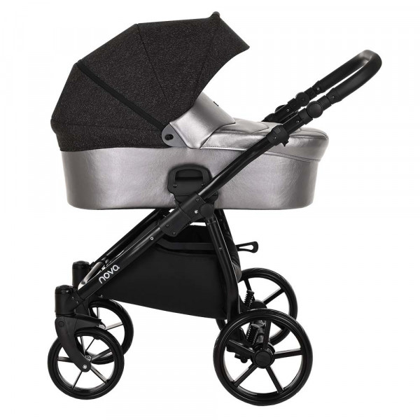 TUTIS Коляска 2 в1 NOVO короб + прогулка Кожа Pearl Metalic/Black Reflective Print купить mirdetstva-gran.ru