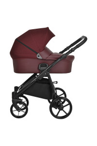 TUTIS Коляска 2 в1 NOVO короб + прогулка Кожа Burgundy