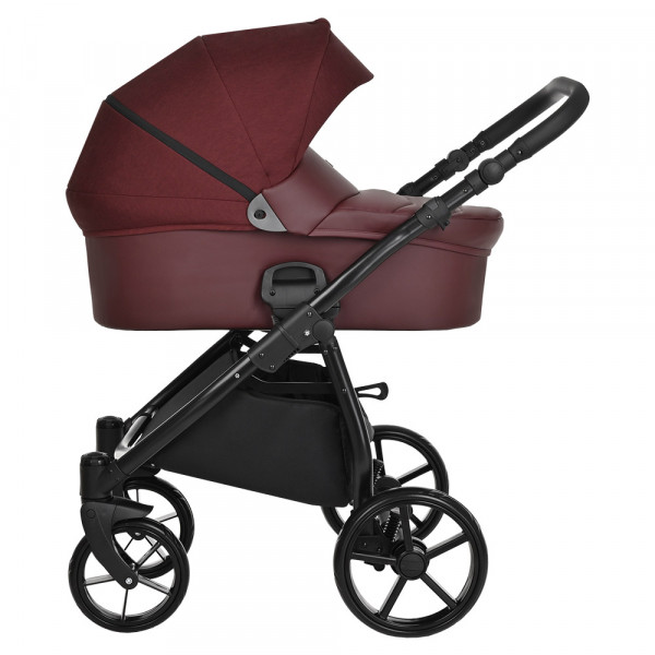 TUTIS Коляска 2 в1 NOVO короб + прогулка Кожа Burgundy