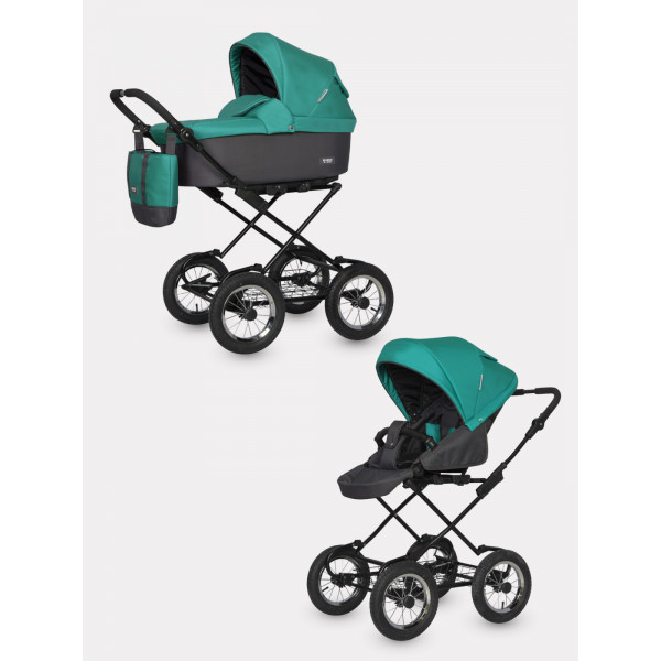 Коляска 2 в 1 Riko Basic Bella Classic 03 серый-малахит Коляска 2 в 1 Riko Basic Bella Classic 03 серый-малахит