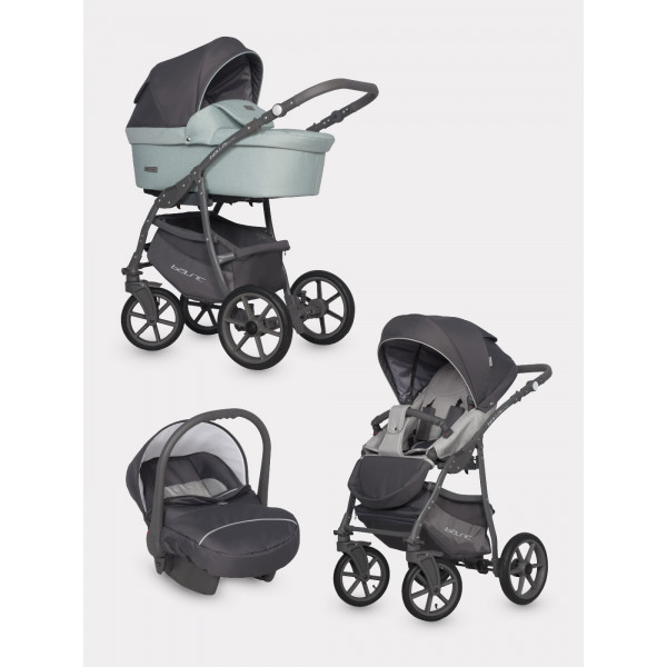 Коляска 3 в 1 Riko Basic Bella Pastel 02 ментоловый купить mirdetstva-gran.ru